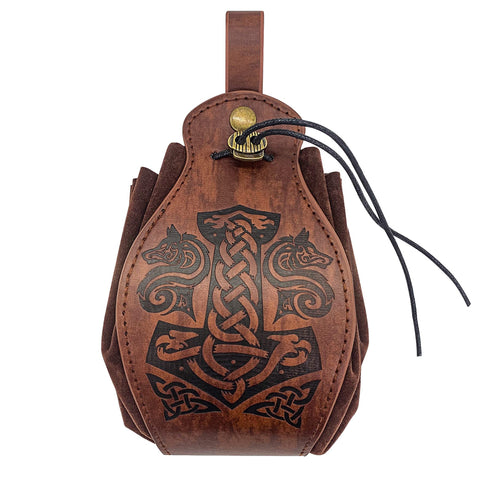 Vintage Purse PU Leather Pouch Bag Drawstring Pouch Bag Small Medieval Pouch Bag Coin Purse Belt Pouch Bag Coin Bag Jewelry Storage Bag Money Coin Holder Gift Bag for Men Women Unisex