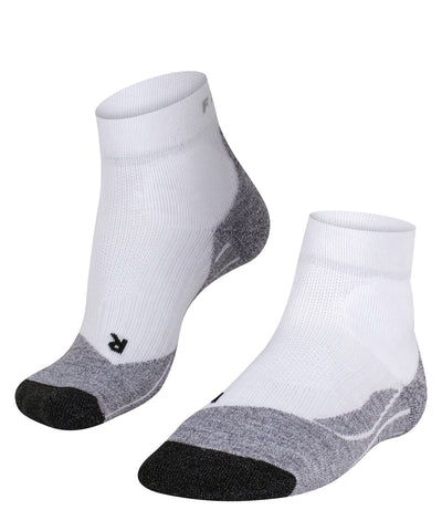 FALKE Women's TE2 Short Tennis Socks, Cotton, Breathable Quick Dry, Quarter Length, Medium Cushion, High Protection, White (White-Mix 2020), 6.5-7.5, 1 Pair