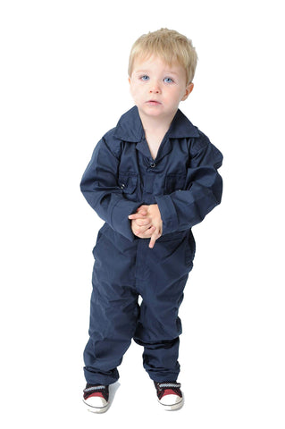 Polycotton Unisex-Children Boilersuit Overalls Coverall, Size 34, Navy Blue
