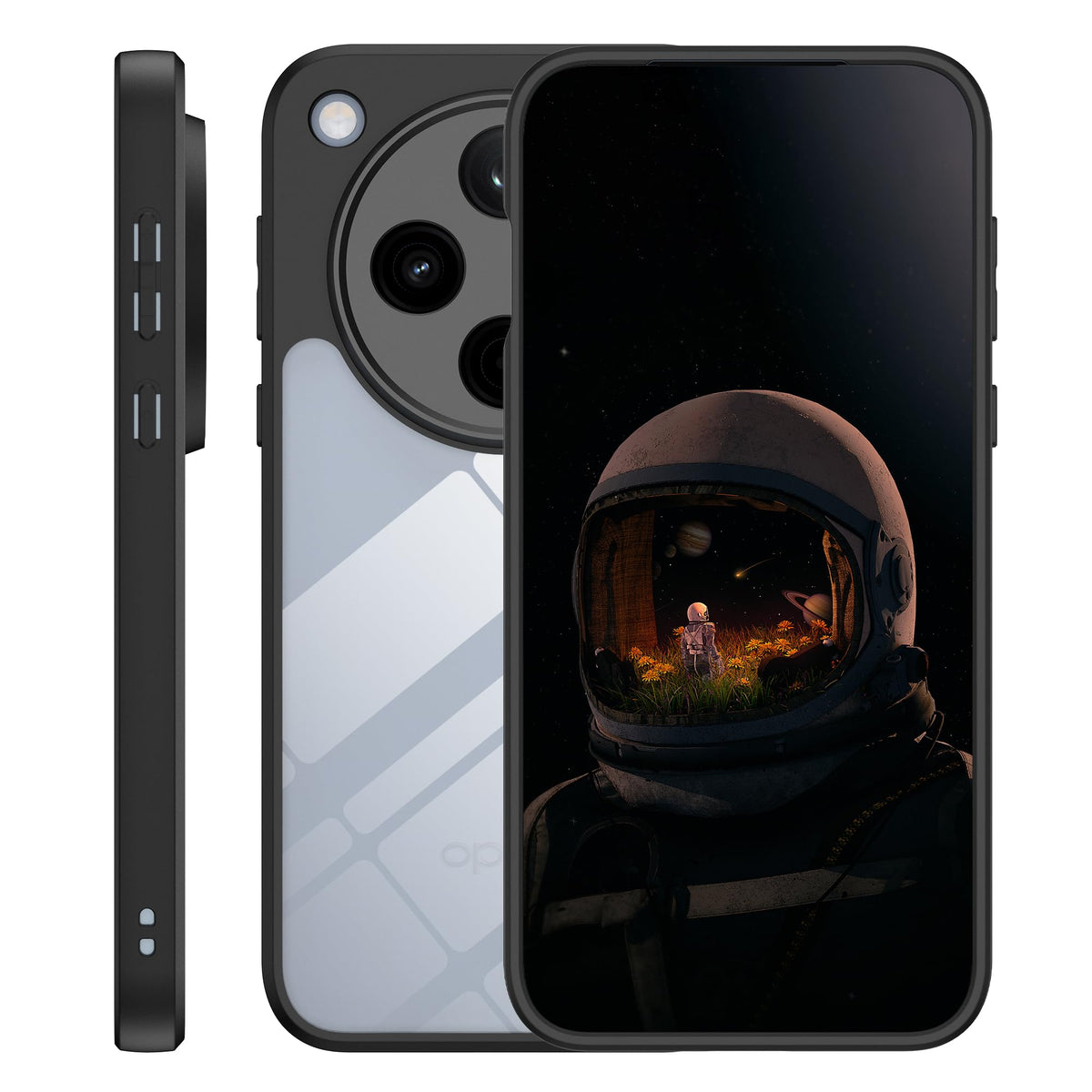 zZjoOoj Case for Oppo Find X8 Case, [Never Yellowing] Black Soft TPU Bezel + Transparent PC Back Shockproof Phone Case, Camera Protection, Slim & Lightweight