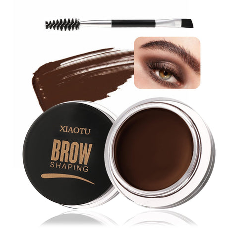 Waterproof Brow Pomade Gel,Eyebrow Pomade Cream,Long Lasting High Pigmented Eyebrow Gel for Eyebrow Makeup,Dark Curry Eyebrow Kit with Eyebrow Brush