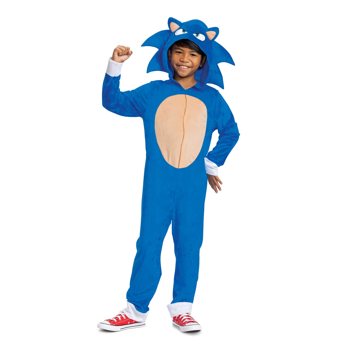 Sonic the Hedgehog Costume, Official Sonic Movie 2 Costume and Headpiece, Kids Size Large (10-12)