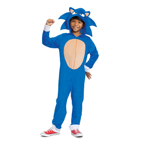 Sonic the Hedgehog Costume, Official Sonic Movie 2 Costume and Headpiece, Kids Size Large (10-12)