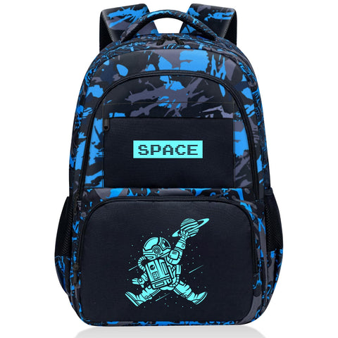 Fitvc Glow in The Dark Backpack for Boys - Astronaut Backpack for Kids Children Teens Elementary Middle School - 17? Space Bookbag Travel Back Pack for Age 6-18
