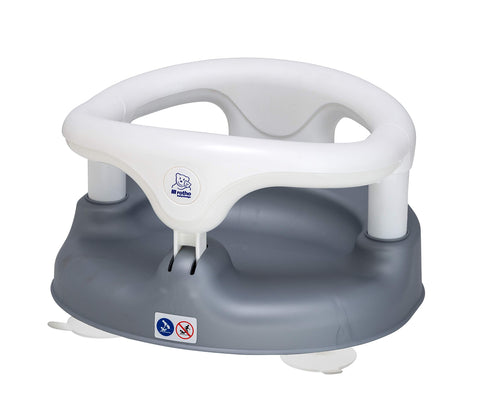 Rotho Babydesign Bath Seat, With hinged ring and child safety lock, 7-16 months, Up to 13 kg, BPA-, 35 x 31.3 x 22 cm, Pearl Silver/White