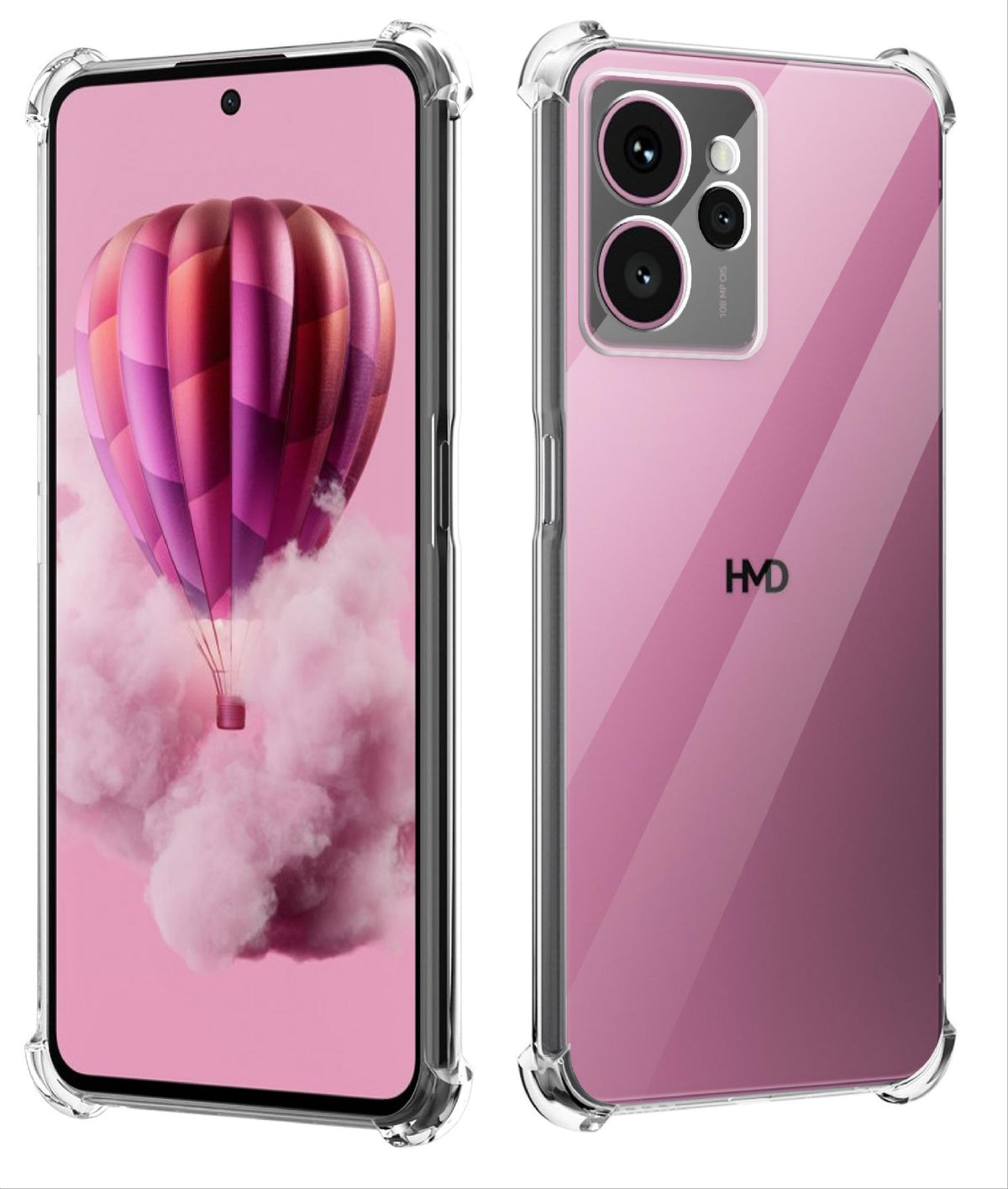 GIOPUEY Clear Case Compatible with HMD Skyline, TPU Slim Case Cover, Air Cushion [Not Easy to Yellow] Shockproof Phone Case - Clear