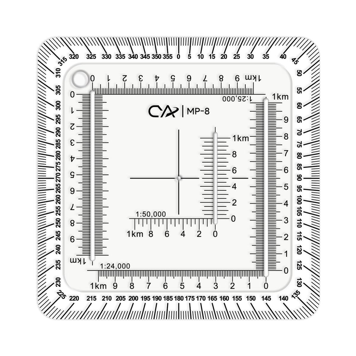 CYA UTM 2.75 x 2.75 Military Map Coordinate Scale Protractor Map for Land Navigation, Military Style UTM/MGRS Coordinate Scale
