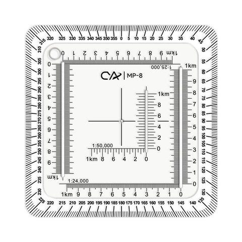 CYA UTM 2.75 x 2.75 Military Map Coordinate Scale Protractor Map for Land Navigation, Military Style UTM/MGRS Coordinate Scale