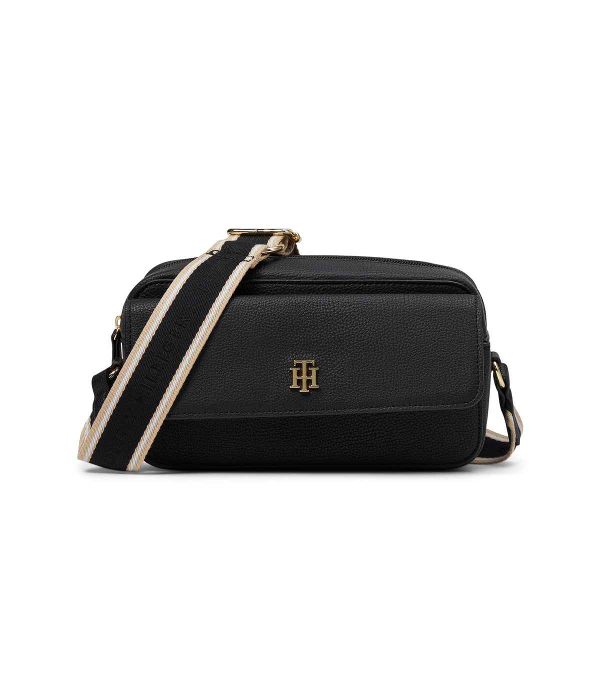 Tommy Hilfiger Womens Kiara II Flap Camera Crossbody Black Small