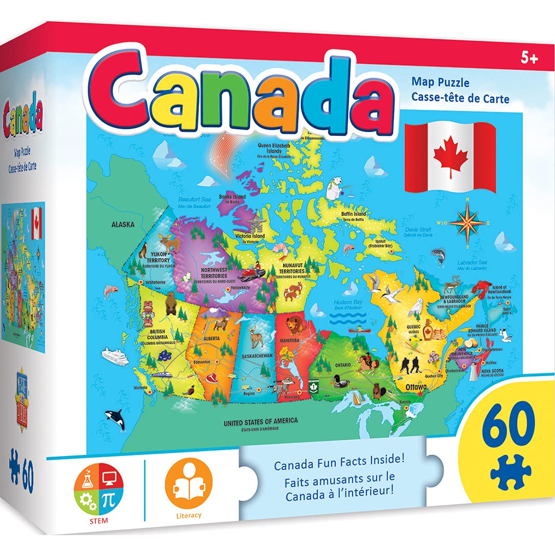 MasterPieces Explorer Kids - Canadian Map - 60 Piece Kids Puzzle