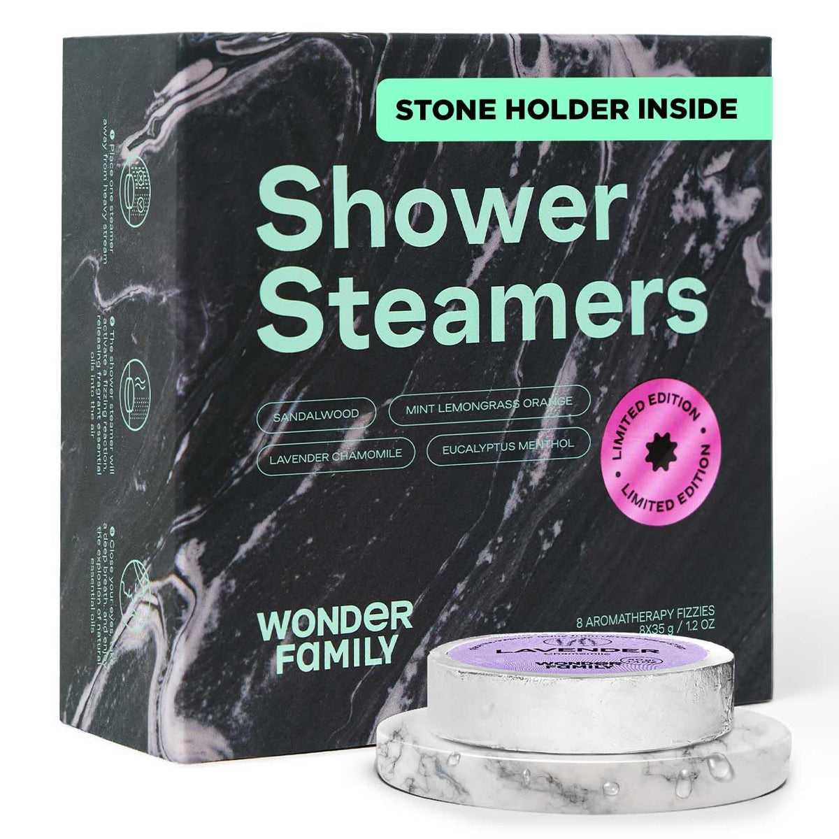 Grehge Shower Steamers Aromatherapy for Women or Men + Stone Holder, Shower Bombs for Women Christmas Gifts Set
