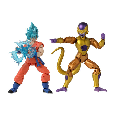 BANDAI - Dragon Ball Super - Dragon Stars Figures 17 cm - Battle Pack - Golden Freezer vs Super Saiyan Blue Goku - Official Dragon Ball Licence - Pack of 2 Figures - Children's Toy 4+ 37169