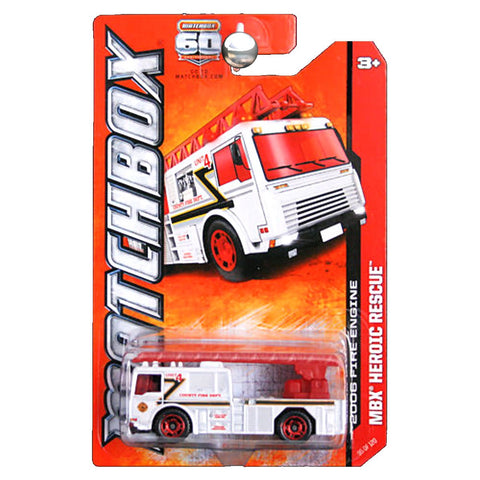 Matchbox 2013 MBX Heroic Rescue 2006 Fire Engine White with Red Ladder