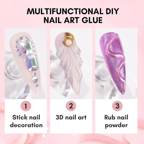 Makartt Nail Art Rhinestone Glue Gel 30g, Super Adhesive Nail Gel for Gems, Nail Art Gel Glue for Rhinestones Crystal Stones Jewels