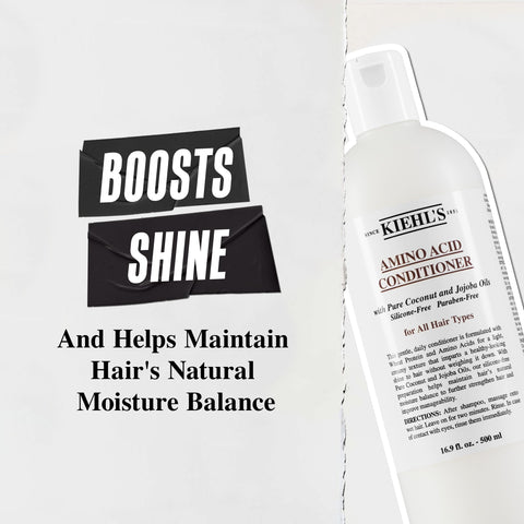 Kiehl's Amino Acid Conditioner, Strengthening and Moisturizing Hair Treatment, with Amino Acids, Jojoba and Coconut Oil to Improve Manageability and Added Shine - 33.8 fl oz /1 Liter Pump