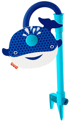 Fisher-Price Spin & Spray Sprinkler Whale, kids sprinkler toy for outdoor water play for ages 3 years and up