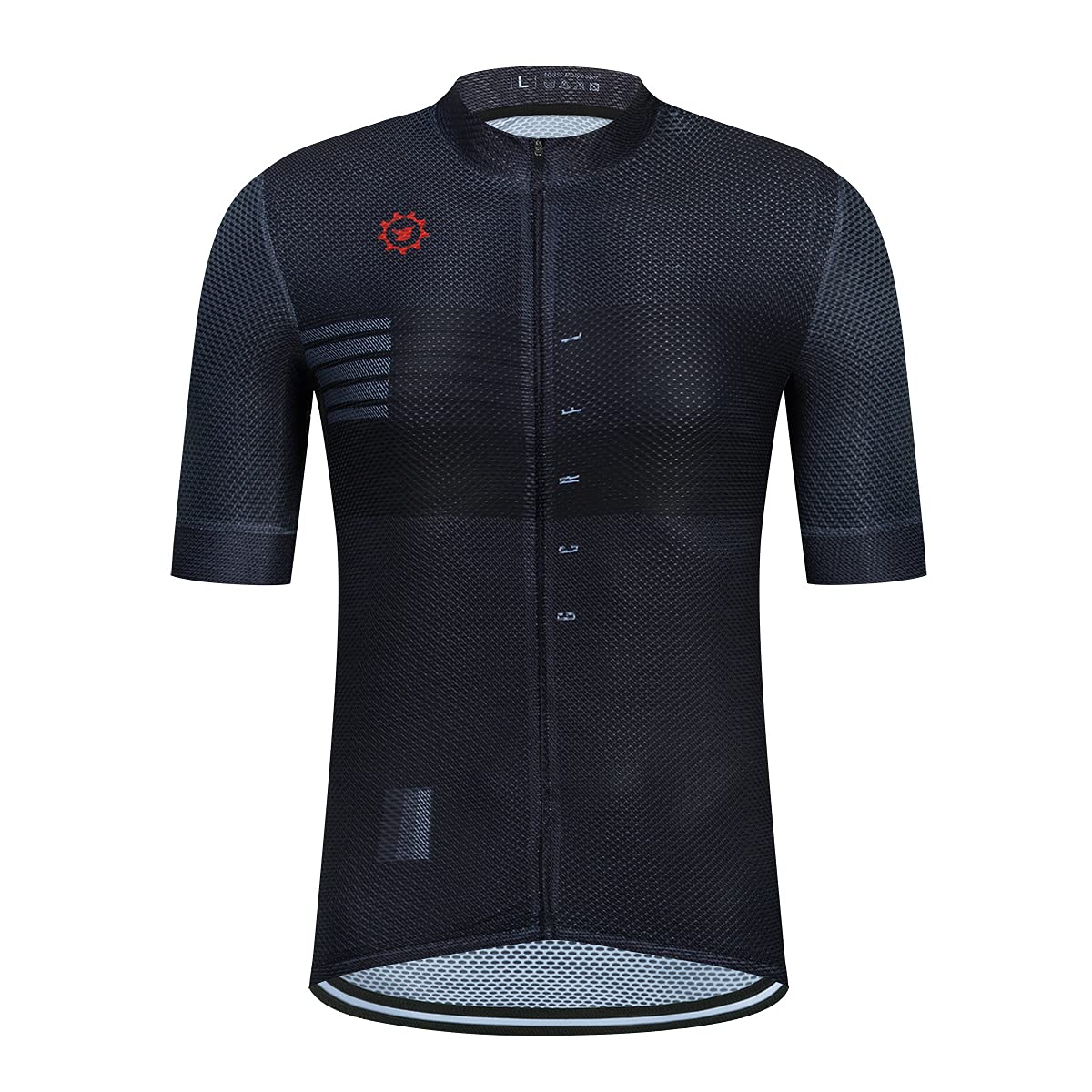 GCRFL Men's Cycling Jersey with 3+1 Zipper Pockets Short Sleeves Biking Bike Jersey Cycling Shirt Breathable Mesh Fabric (222, XL) Black