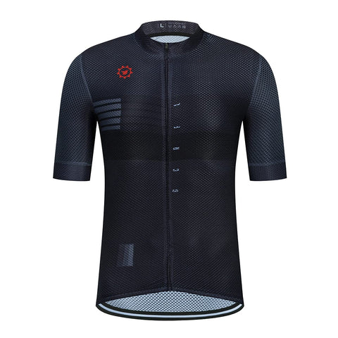 GCRFL Men's Cycling Jersey with 3+1 Zipper Pockets Short Sleeves Biking Bike Jersey Cycling Shirt Breathable Mesh Fabric (222, XL) Black