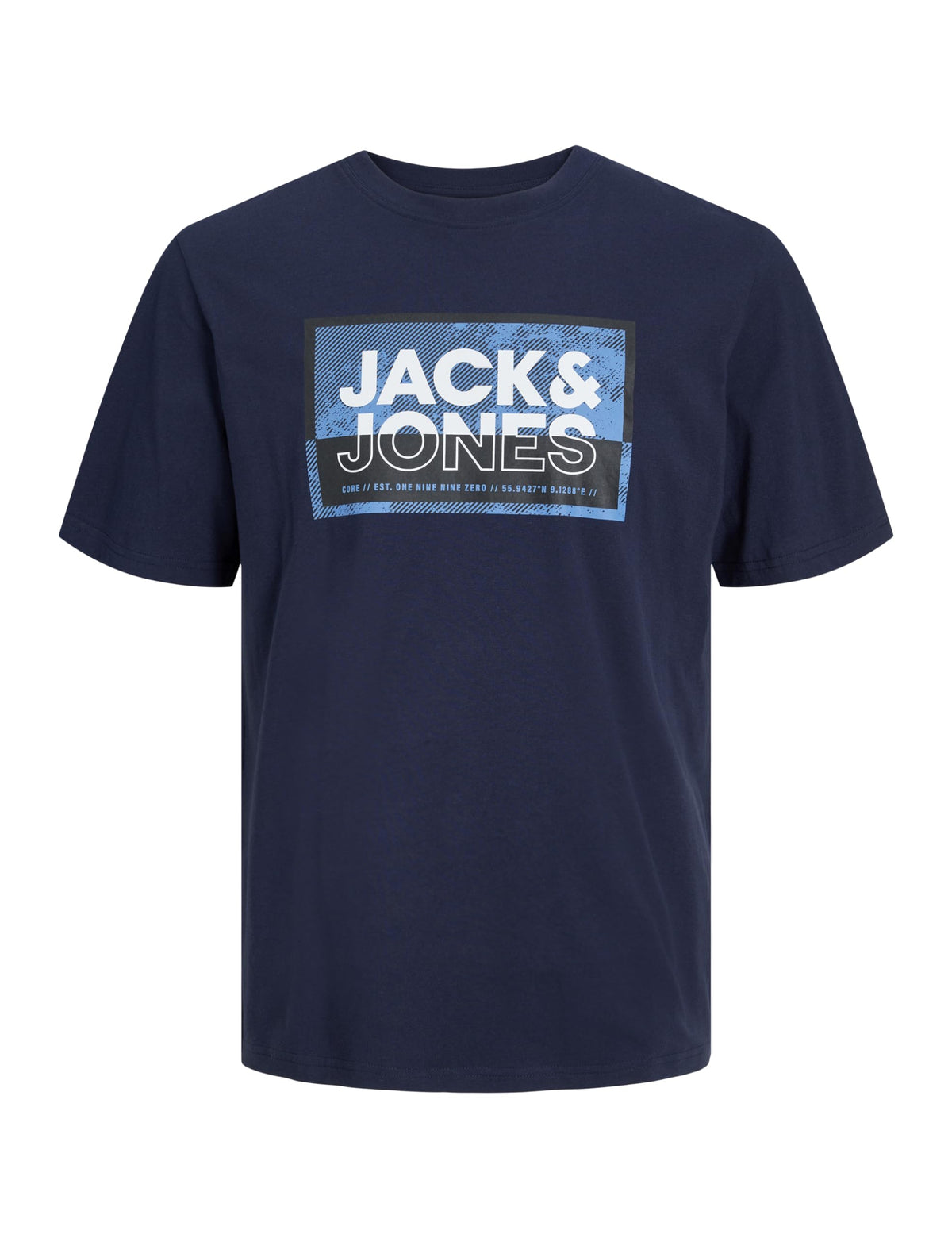 JACK & JONES Men's Jcologan Tee Ss Crew Neck Ss24 Jnr T-Shirt, Blazer navy, 8 Years