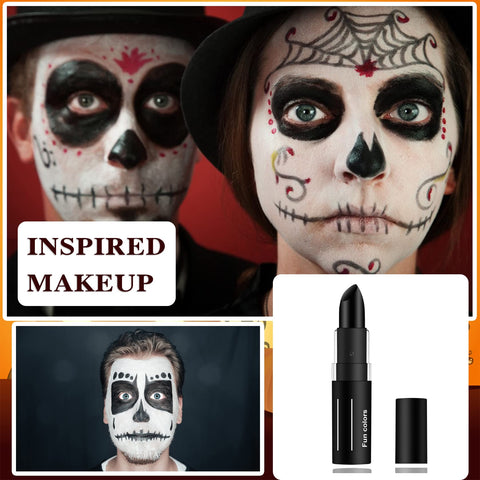 Face Body Nose Paint Stick,Clown Makeup Black Cream-Blendable Sticks,Waterproof Eyeblack Stick Blendable Long Lasting Professional SFX Cosplay Festival Stage Halloween Makeup Stick