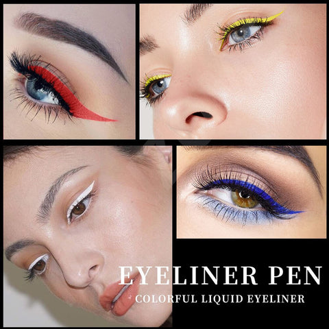 Joyeee Liquid Eyeliner Set, 12Pcs Neon Eyeliner Waterproof Coloured Eyeliner Liquid Eye Liner Long Lasting Eyeliner Pen Wedding Party Cosplay Eye Makeup Gifts for Women Girls
