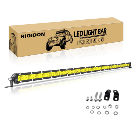 RIGIDON 32 Inch 150W LED Amber Light Bar Slim Single Row Light Bar Flood Spot Combo Beam Waterproof LED Work Light for Truck Boat Car ATV UTV SUV