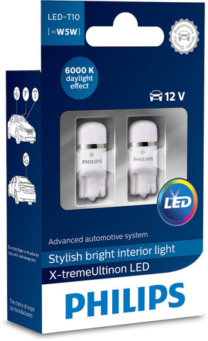 PHILIPS 12799I60X2 X-tremeUltinon LED Interior car Light W5W T10 6000K 12V, Set of 2, Set of 2