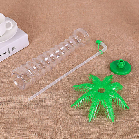 PRETYZOOM 5pcs Drinking Party Cups Hawaiian Sippy Cups with Straw Photoshoot Party Supplies Coconut Tree Straw Cups Frog Potty Training Urinal Small Dust Pan With Cover Decorations re-usable