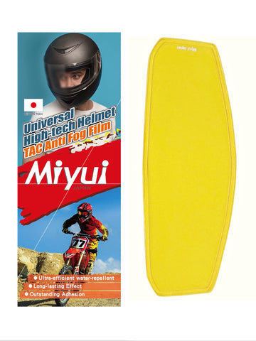 Miyui Japan Universal Motorcycle Helmet Shield Anti-Fog Film, Yellow Visor Lens Insert Fog Resistant 9,7 cm x 25,5 cm