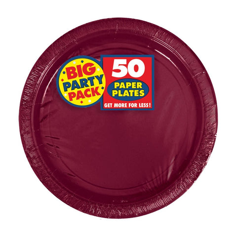 Amscan Big Party Pack Paper Dessert Plates, One Size, Berry Red