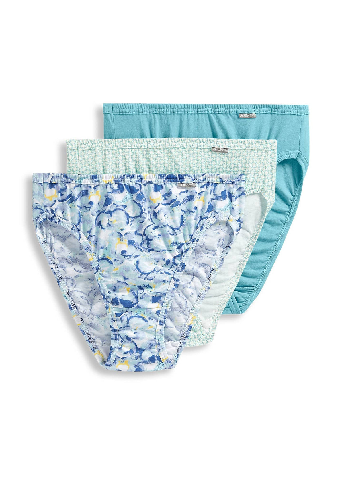 Jockey Women's Underwear ElanceÃ‚Â® French Cut - 3 Pack Underwear Women Pack, 100% Cotton, Out of the Blue/Oracle Geo/Soft Orchids, 5