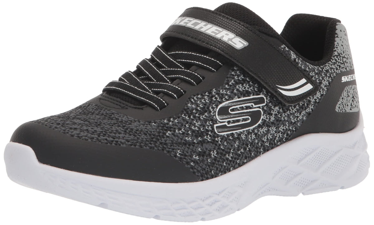 Skechers MICROSPEC II Sneaker, Black/Grey, 13.5 US Unisex Little Kid