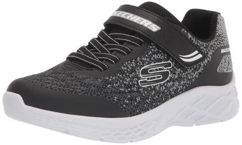 Skechers MICROSPEC II Sneaker, Black/Grey, 13.5 US Unisex Little Kid