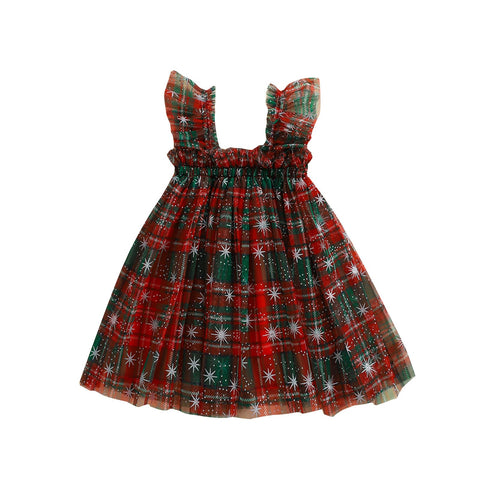 Nicoxijia Toddler Baby Girl Christmas Tutu Dress Sleeveless Christmas Tree Layered Tulle Dress Sequin Wedding Ball Gown (B-Multi-Color, 12-18 Months)
