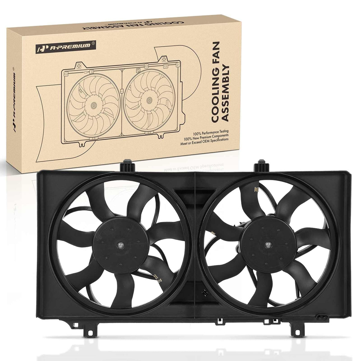 A-Premium Engine Radiator Cooling Fan Assembly Compatible with Select Chevrolet Models - Camaro 2010-2011 - Replace# 92218319, 92218321