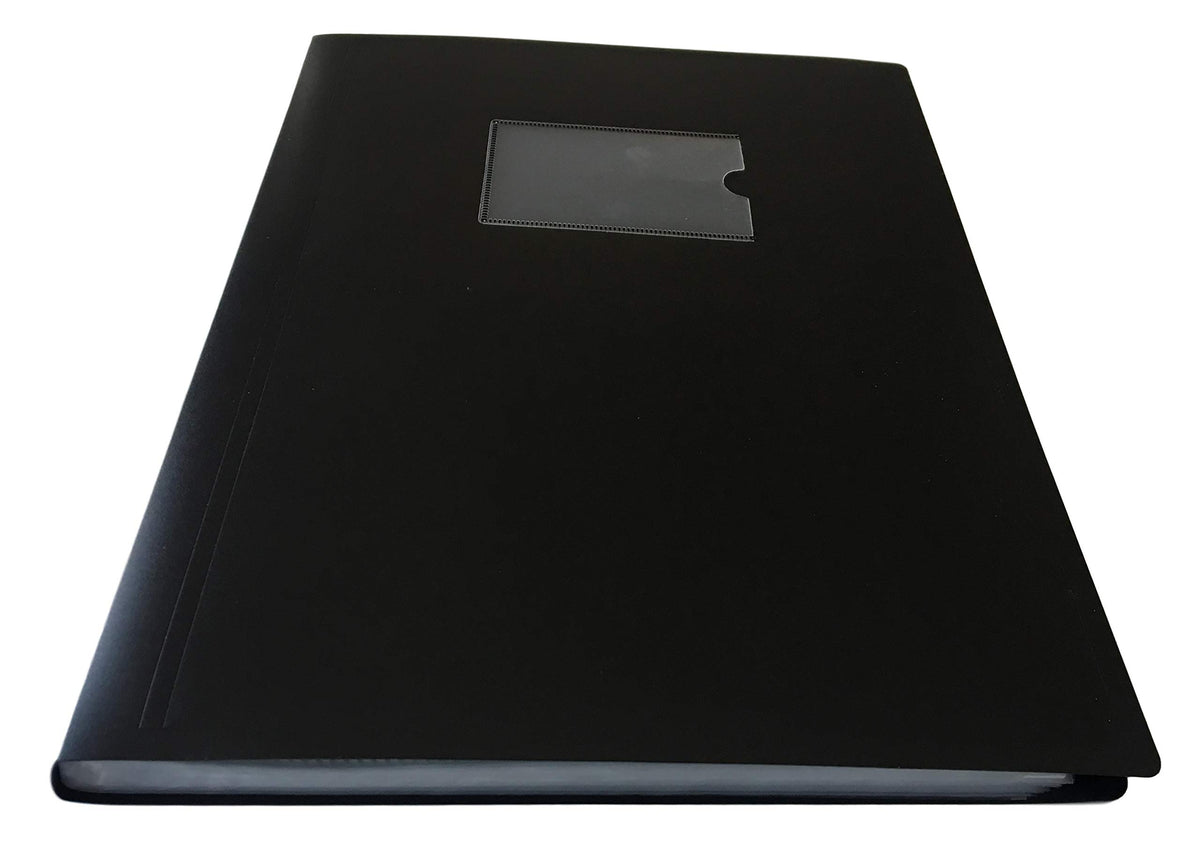 Janrax A4 Black Flexible Cover 80 Pocket Display Book - Presentation Folder