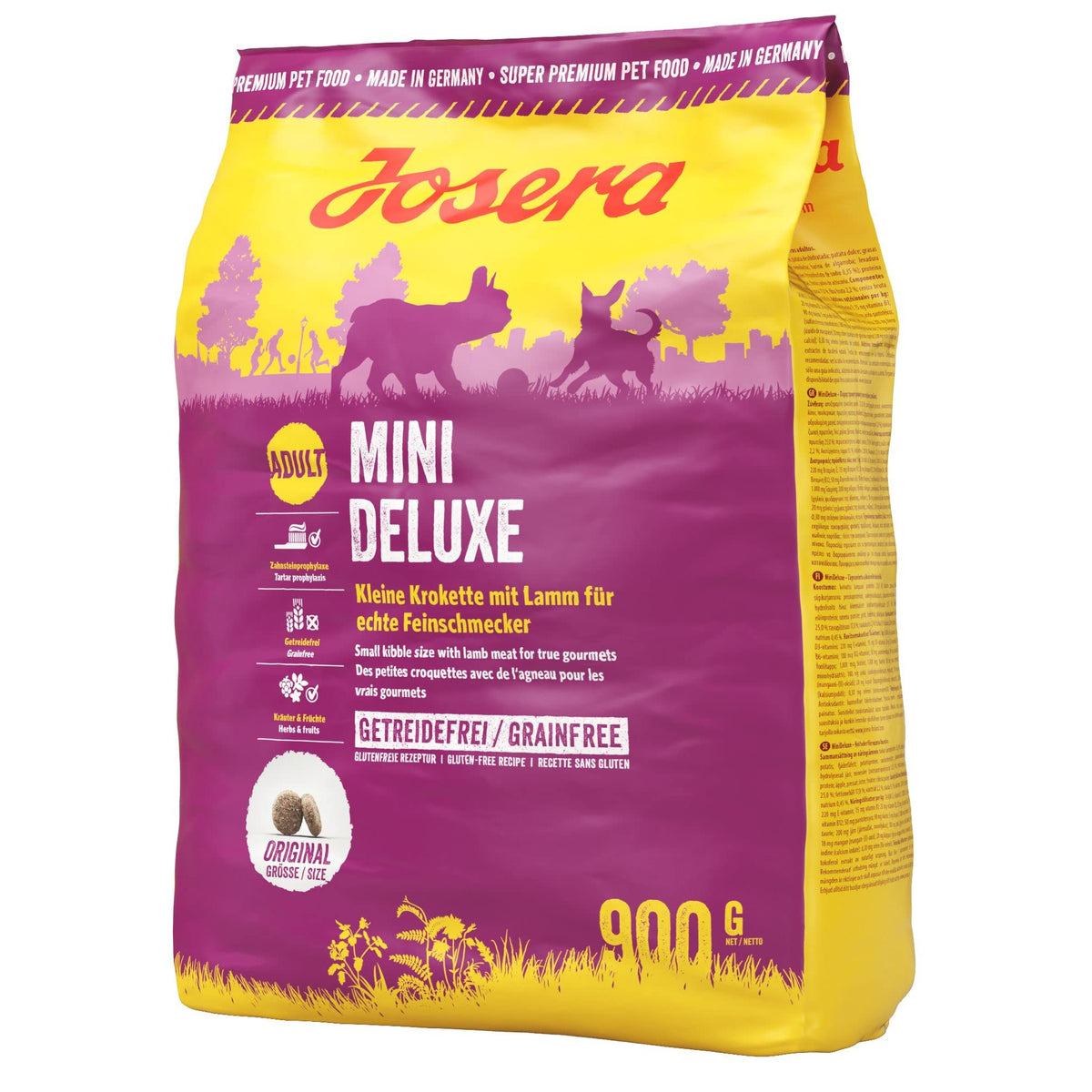 JOSERA MiniDeluxe (5 x 900 g) Grain Free Dog Food for Small Breeds with Lamb and Sweet Potato Super Premium Dry Food for Adult Dogs Pack of 5