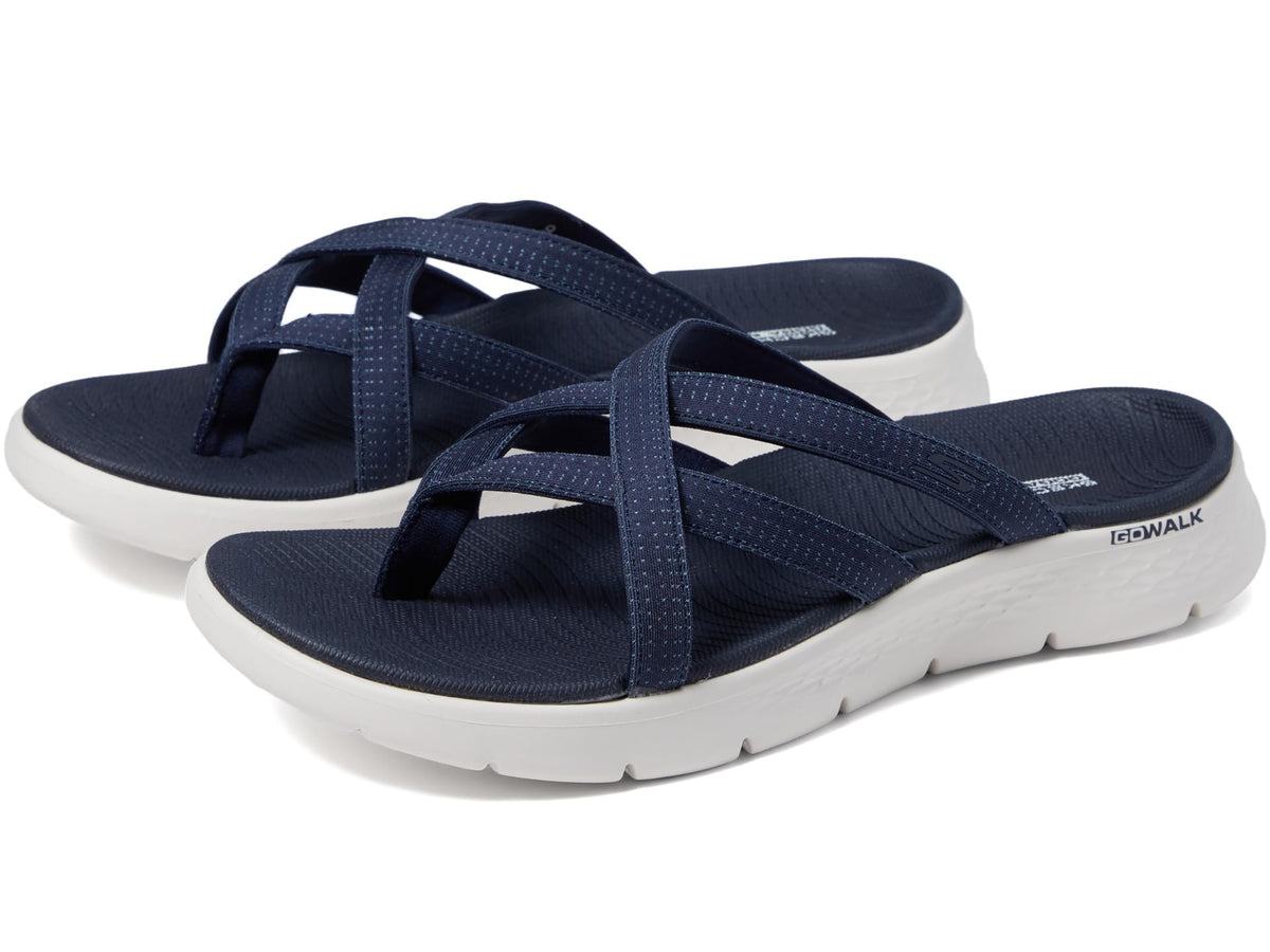SKECHERS Women's Go Walk Flex Sandal Slide, Navy, 8