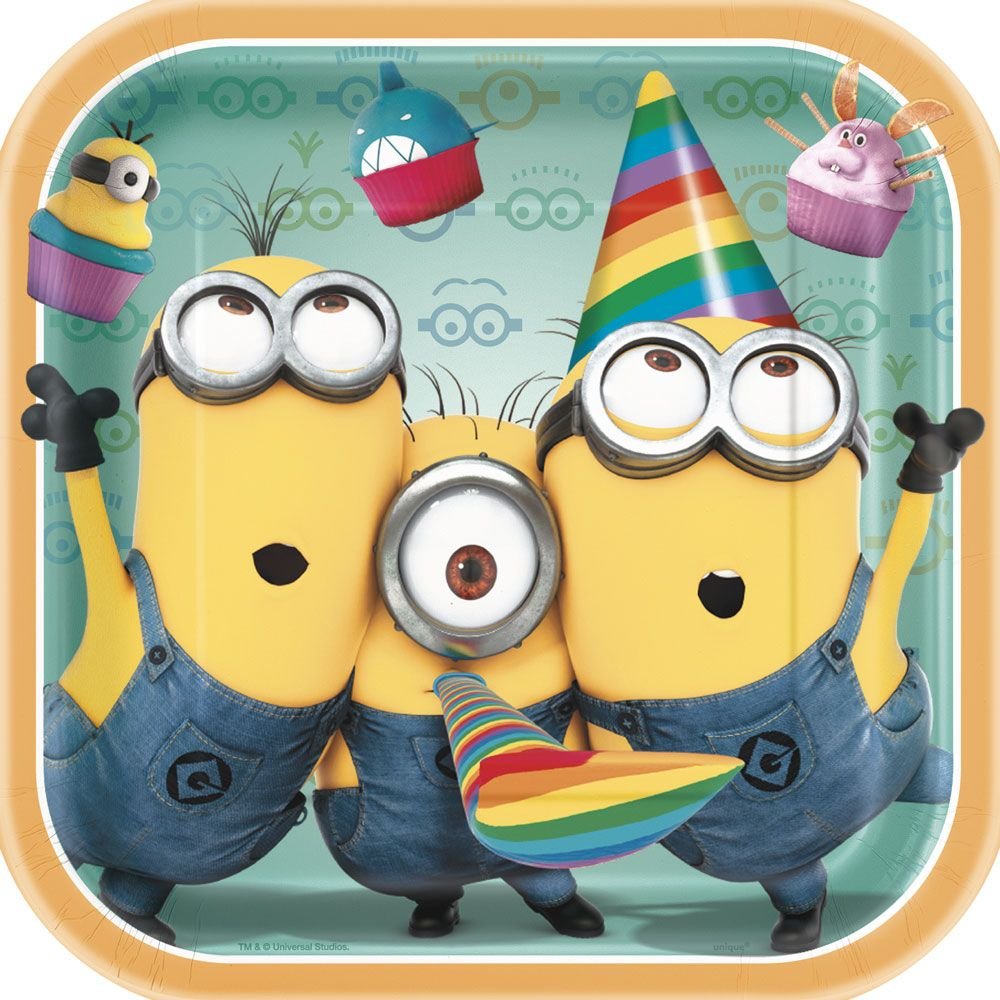 Square Despicable Me Dinner Plates, 8ct