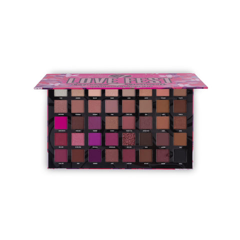 W7 Love Fest Pressed Pigment Palette - 40 Playful Party Colors With Matte, Shimmer, Glitters - Flawless Long-Lasting Bold Makeup