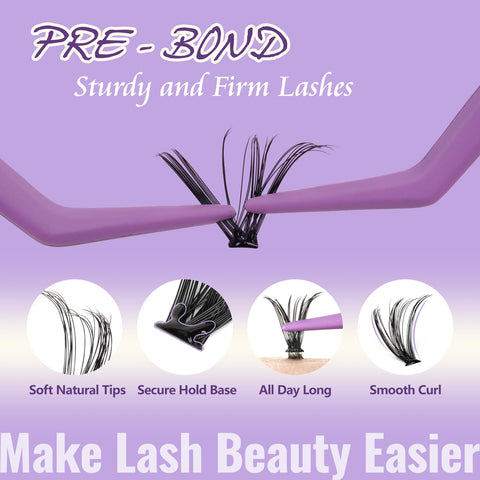 B&Q Self Adhesive Eyelashes Extension Kit 200 PCS Self Adhesive Lashes 40D+50D No Glue Eyelashes 10-18 Mix D Curl Press On Eyelashes Adhesive Lashes Reusable Lashes Self Adhesive(40D+50D-D)
