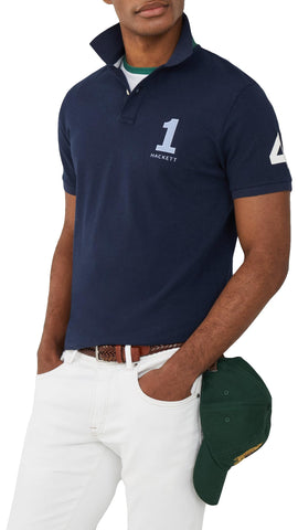 Hackett London Men's Heritage 1234 Polo, Blue (Navy), XS