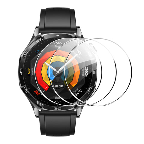FDHYFGDY Pack of 3 Screen Protectors for Huawei Watch GT 5/5 Pro 46 mm Tempered Glass, 9H Hardness Screen Protector, [Bubble-Free] [Anti-Scratch]
