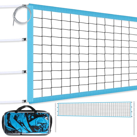 WinnerWhy 32 x 3 ft Volleyball Net with Steel Cable and Widened Straps Heavy Duty Weather Resistance Backyard Volleyball Net Replacement for Indoor Outdoor Summer Beach Sports