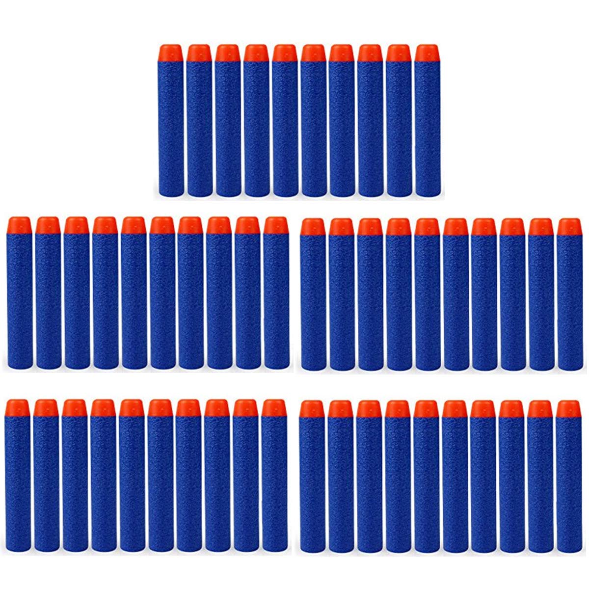 HONGCI 50pcs 7.2cm Blue Refill Darts Foam Bullet Darts for Nerf N-strike Elite Series Blasters Kid Nerf Toy Gun Darts Refill