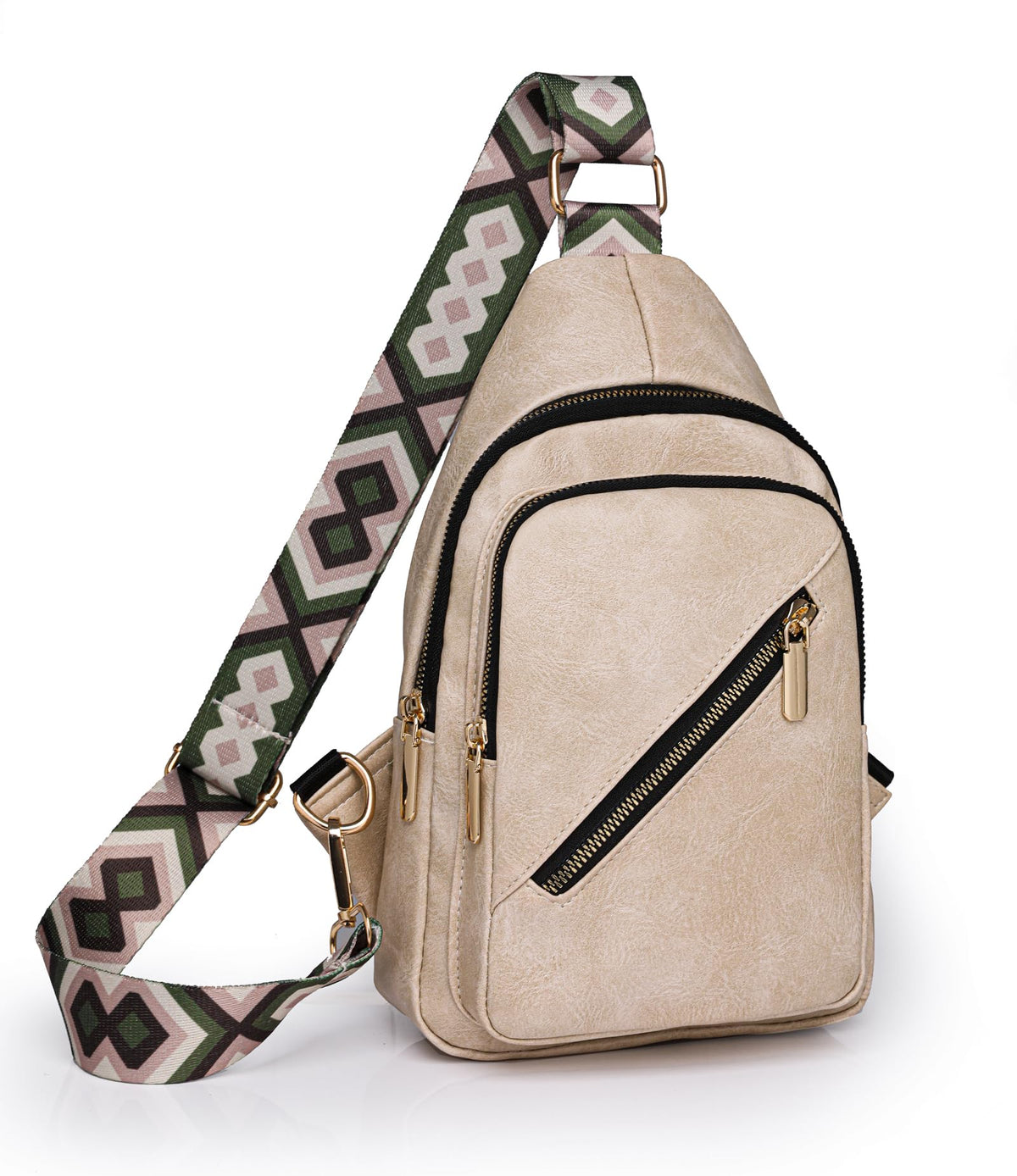 Hiflyer Crossbody Bags for Women Trendy, Leather Sling Bag for Women Crossbody Purse, Crossover Bags for Women (Beige)