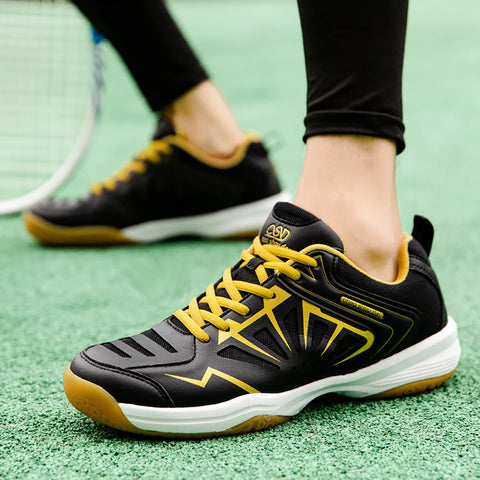 Eribby Mens Breathable Badminton Shoes for Youth, Big Kids and Men Black