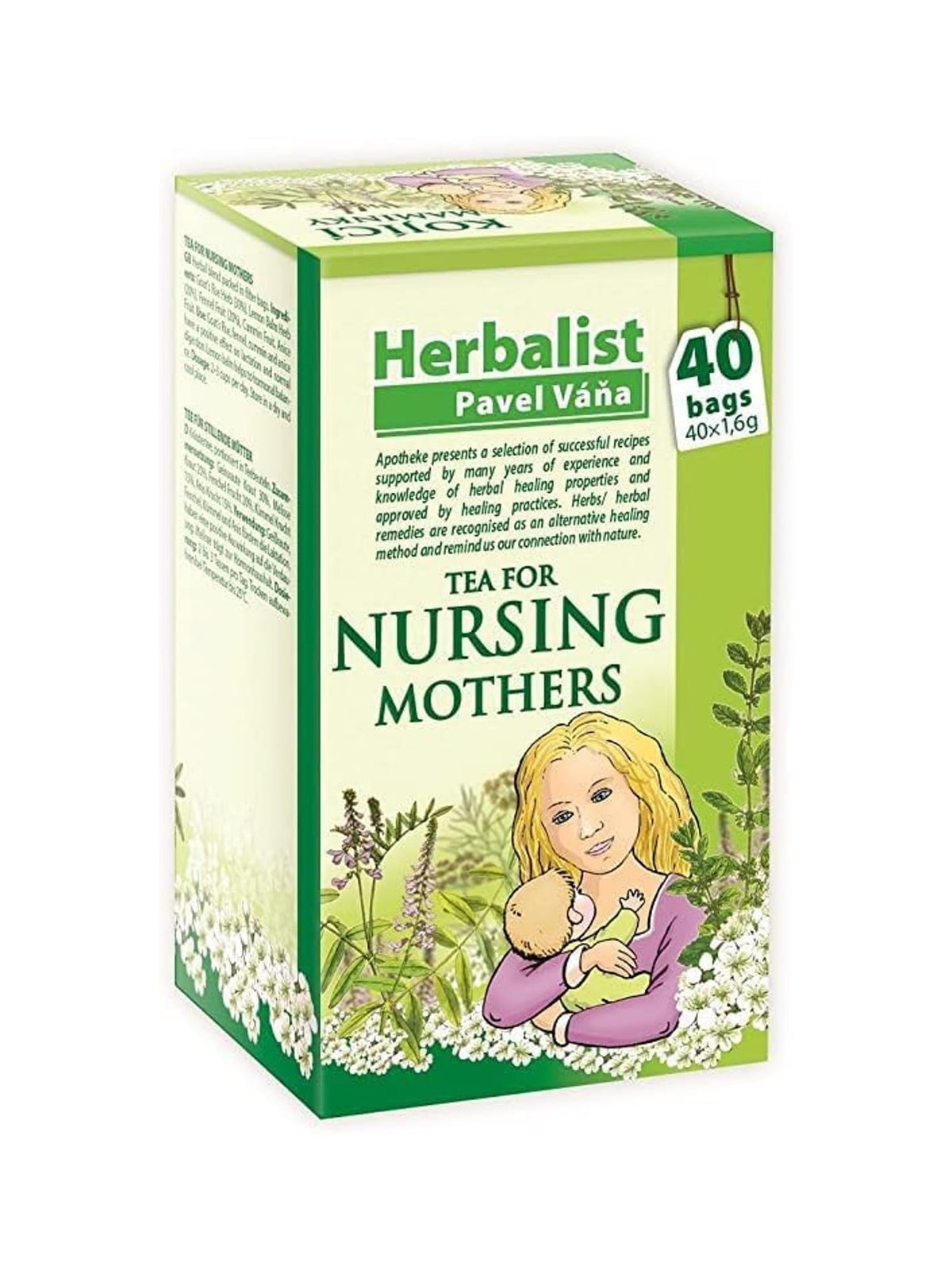 Herbal Nursing Tea for Breastfeeding Mothers stimulating Mother's Milk 40 Tea Bags by Apotheke Pavel Vana (Pack of 1)