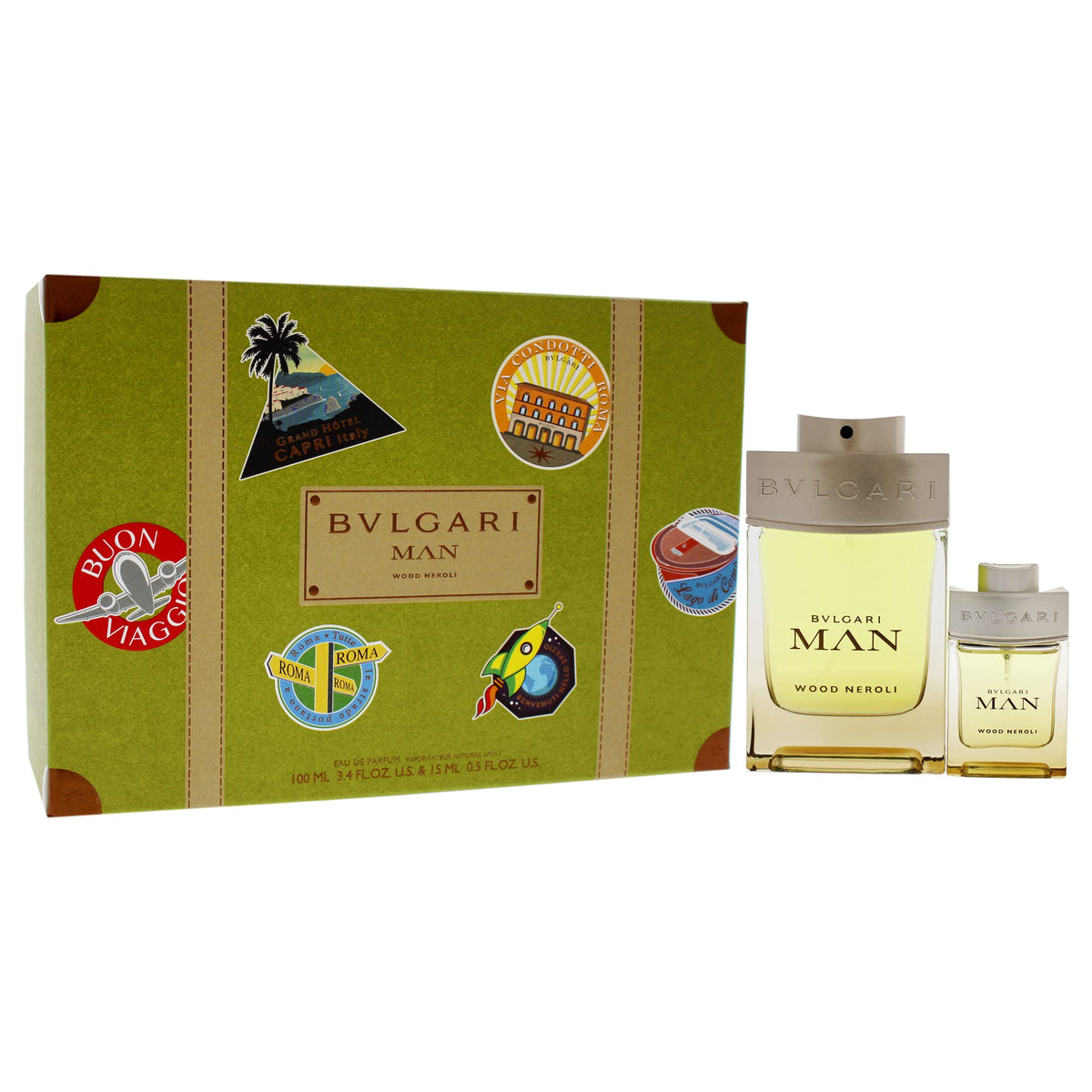 Bvlgari Bvlgari Man Wood Neroli Men 3.4oz EDP Spray, 0.5oz EDP Spray 2 Pc Gift Set