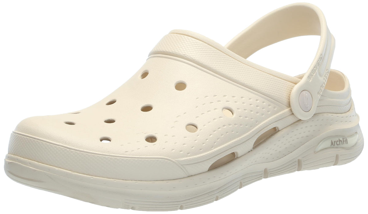 Skechers Men's Foamies Arch Fit-Valiant Clog, White, 9